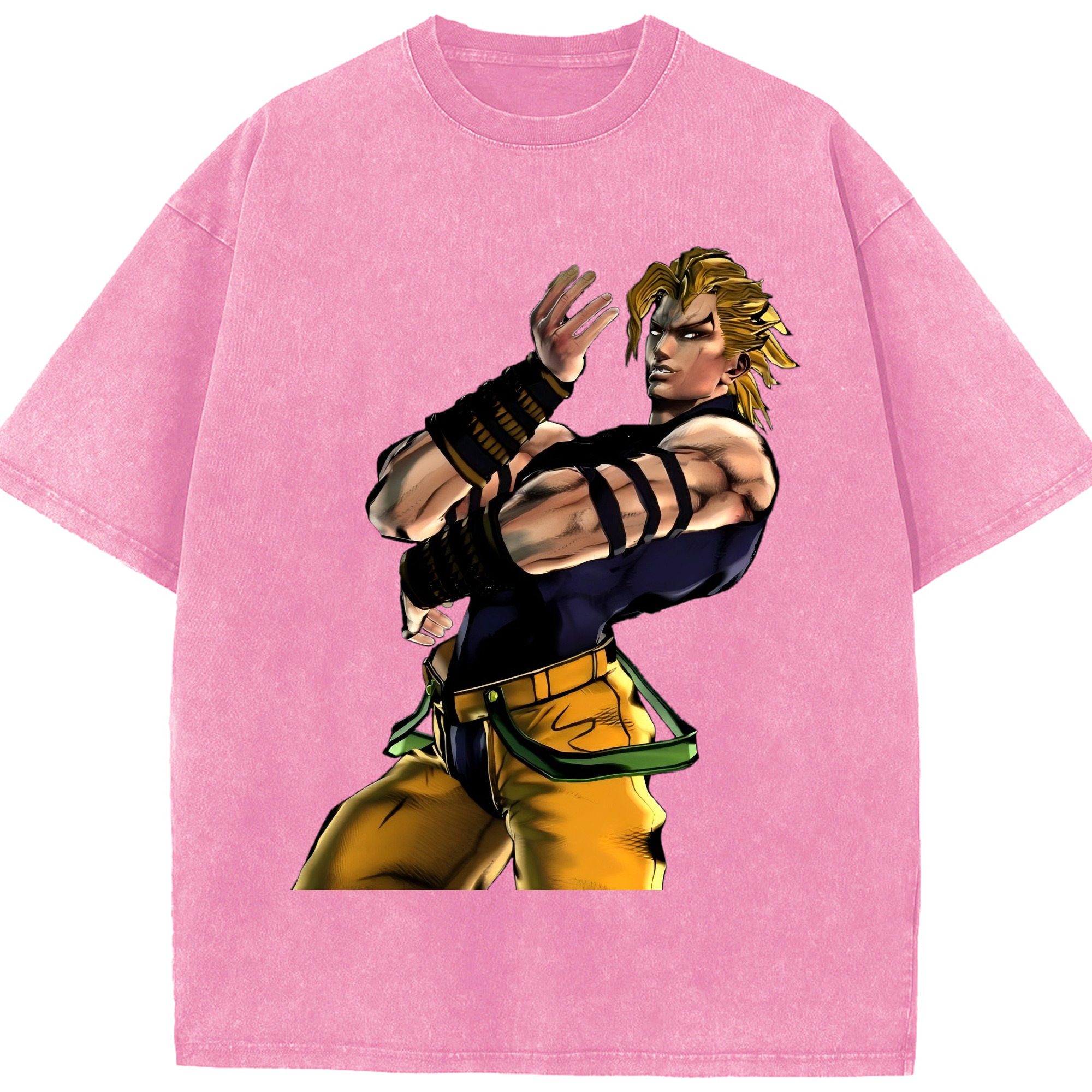 （画像用） ジョジョの奇妙な冒険 ディオ?ブランドー JoJo's Bizarre Adventure Dio Brando 綿100% ヴィンテージ風 半袖Tシャツ（フロントプリント）